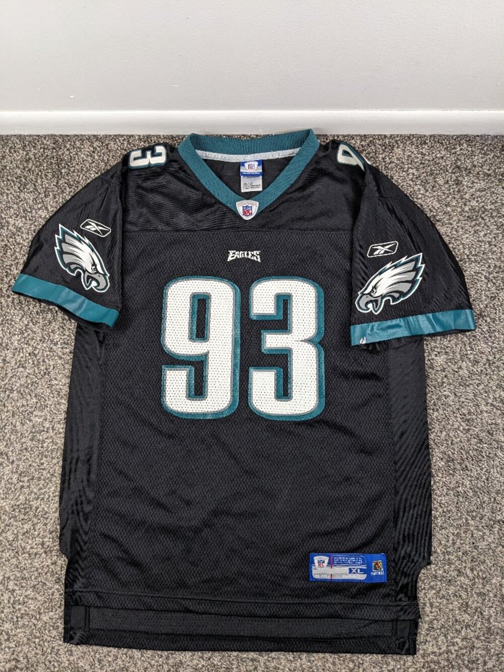 Vintage Philadelphia Eagles Jersey Jevon Kearse Reebok Black Mens Small